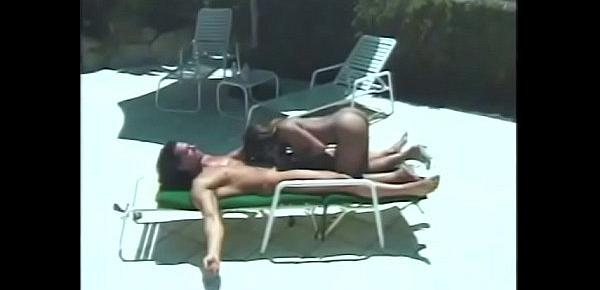  Marvellous ebony chick gets fucked on the sun lounger near the pool